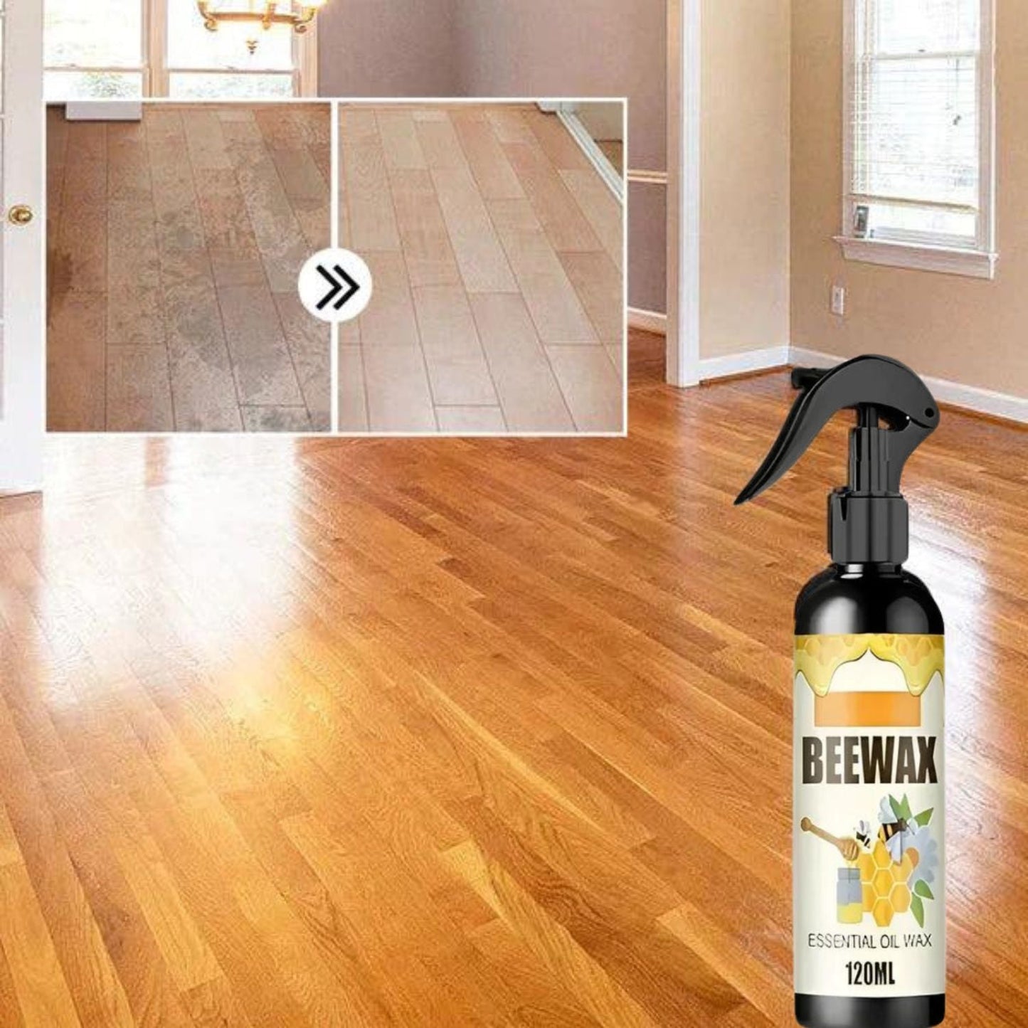 Natural Micro-Molecularized Beeswax Spray, Furniture Polish and Cleaner for Wood (Pack of 2)